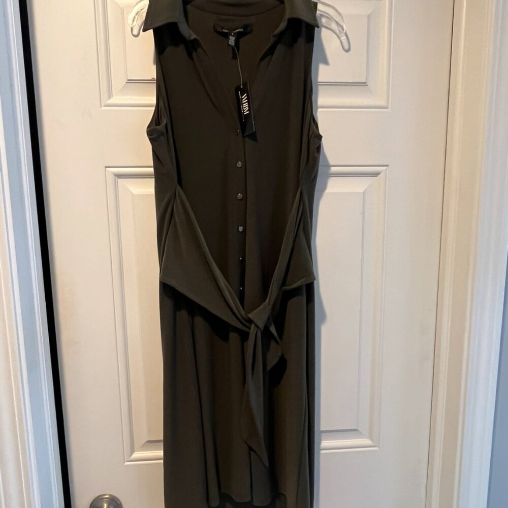 White House Black Market: Green Button Up Dress. Size: Small